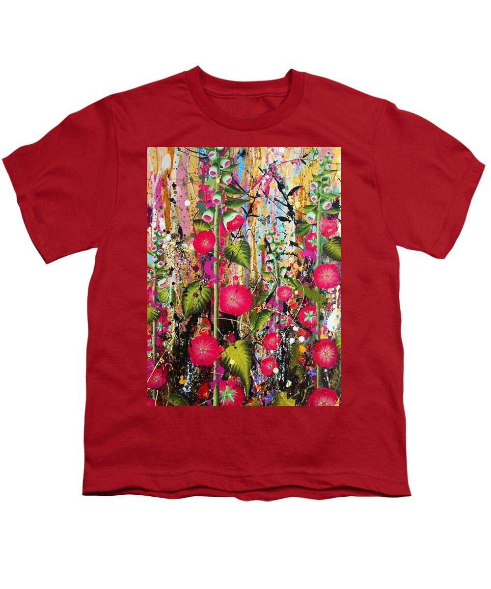 Flowers Youth T-Shirt featuring the painting Food for bees and butterflies detail by Angie Wright