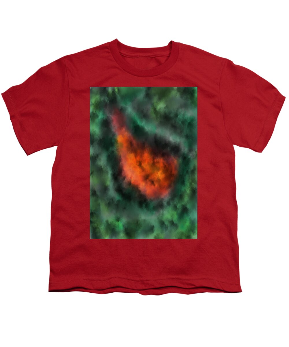 Forest Youth T-Shirt featuring the digital art Forest under fire by Piotr Dulski