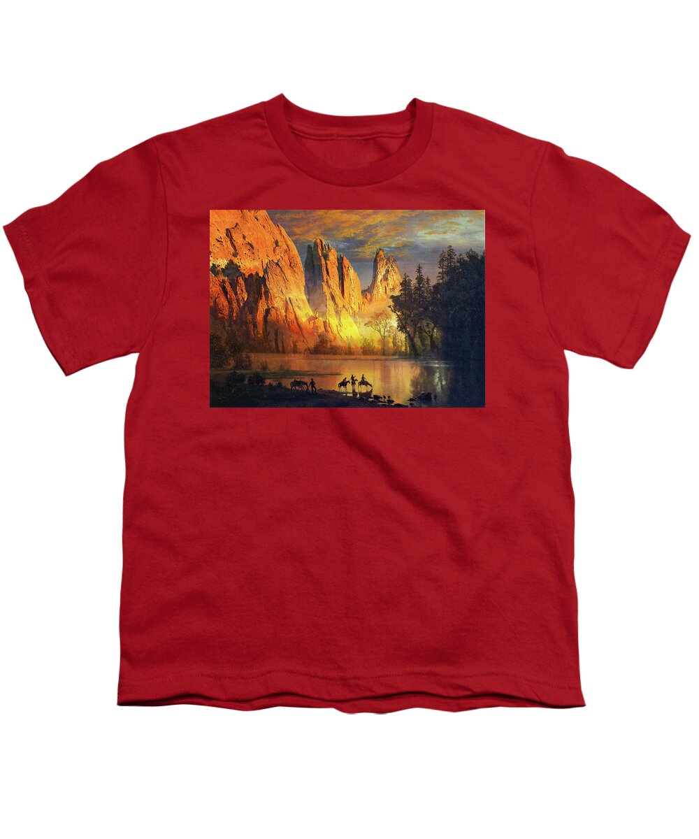Garden Of The Gods Youth T-Shirt featuring the digital art Garden of the Gods Majesty at Sunset by John Hoffman