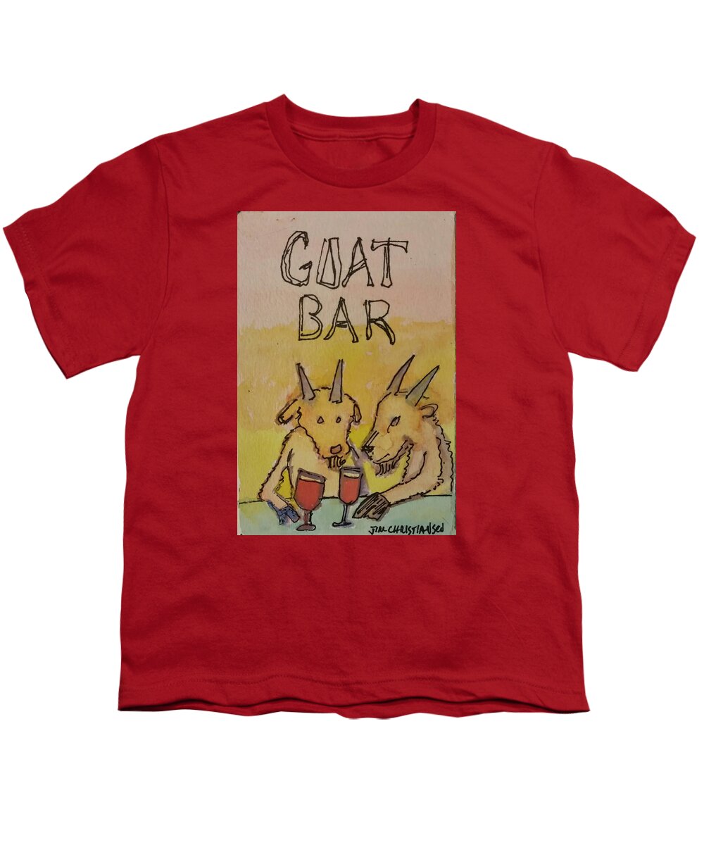 Goat Bar Youth T-Shirt featuring the painting Goat Bar by James Christiansen