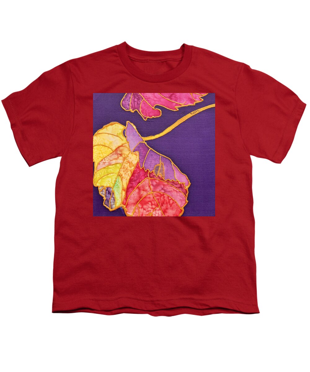  Youth T-Shirt featuring the painting Grape Leaves by Barbara Pease