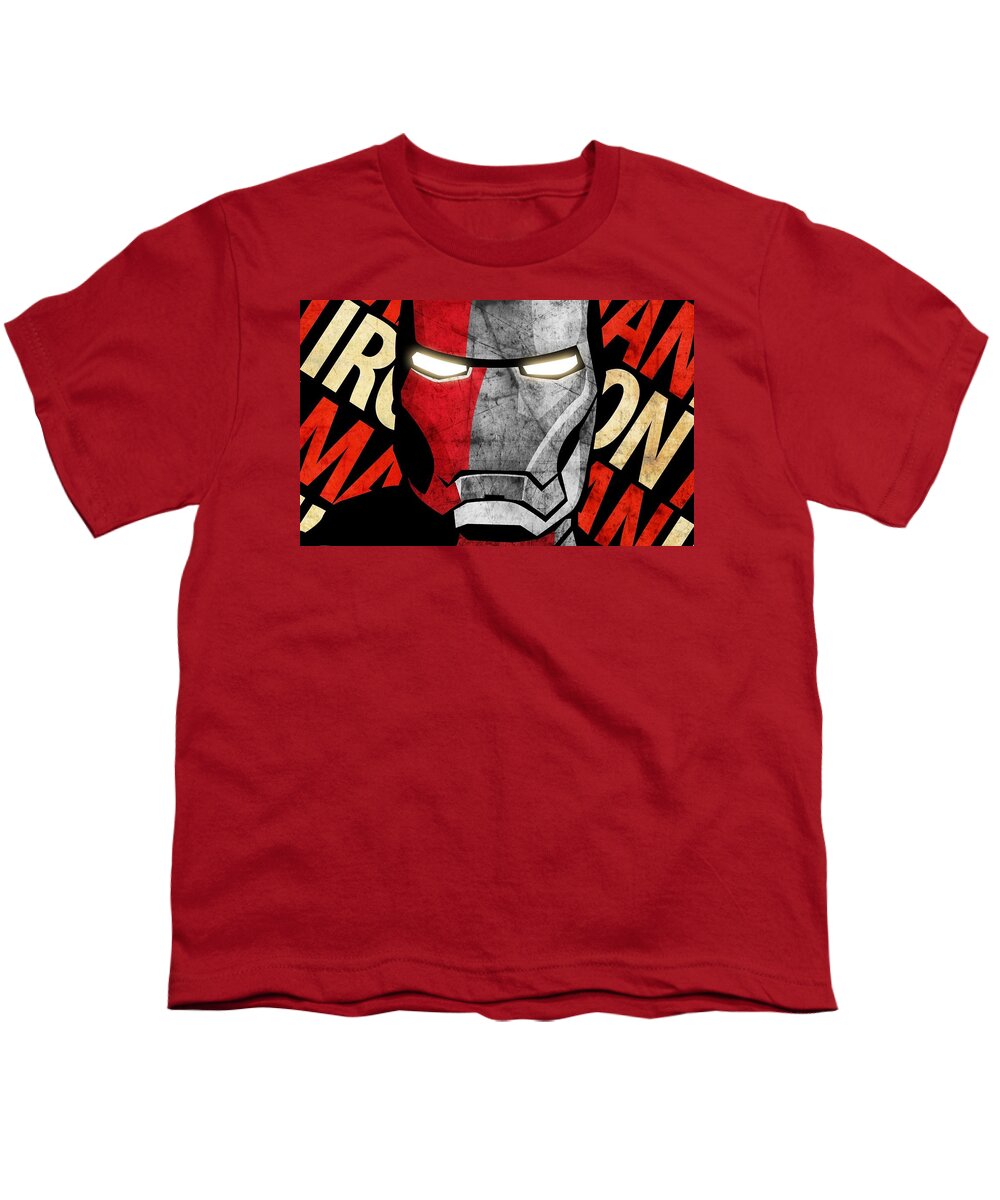 Iron Man Youth T-Shirt featuring the digital art Iron Man by Maye Loeser