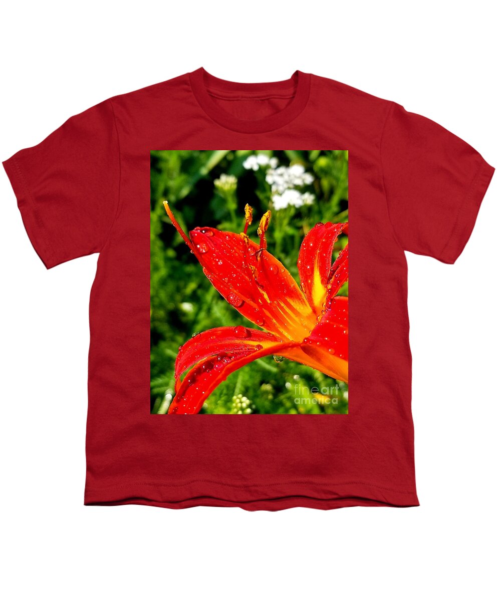 Sea Youth T-Shirt featuring the photograph Lily and raindrops by Michael Graham