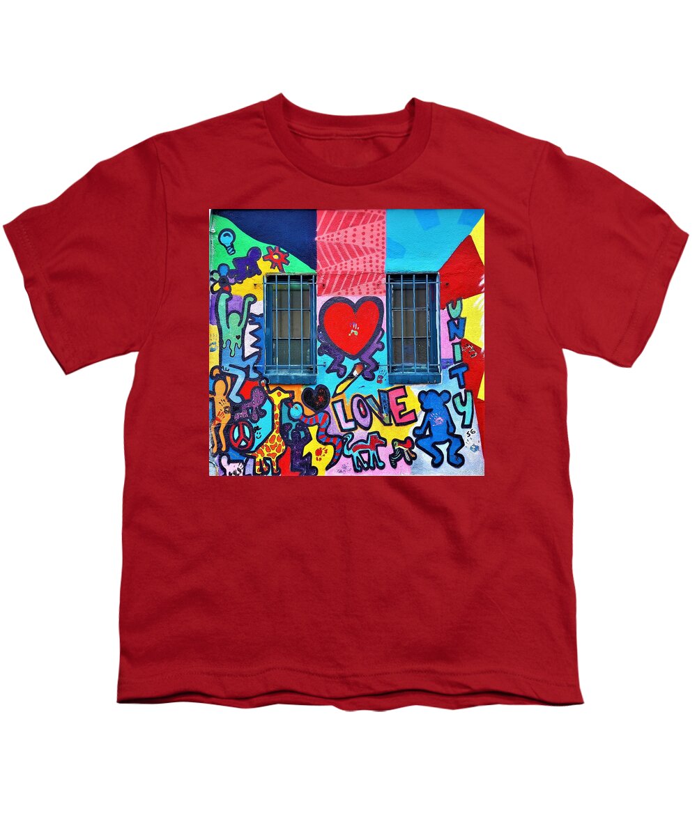 Murals Youth T-Shirt featuring the photograph Love Haring by Rob Hans