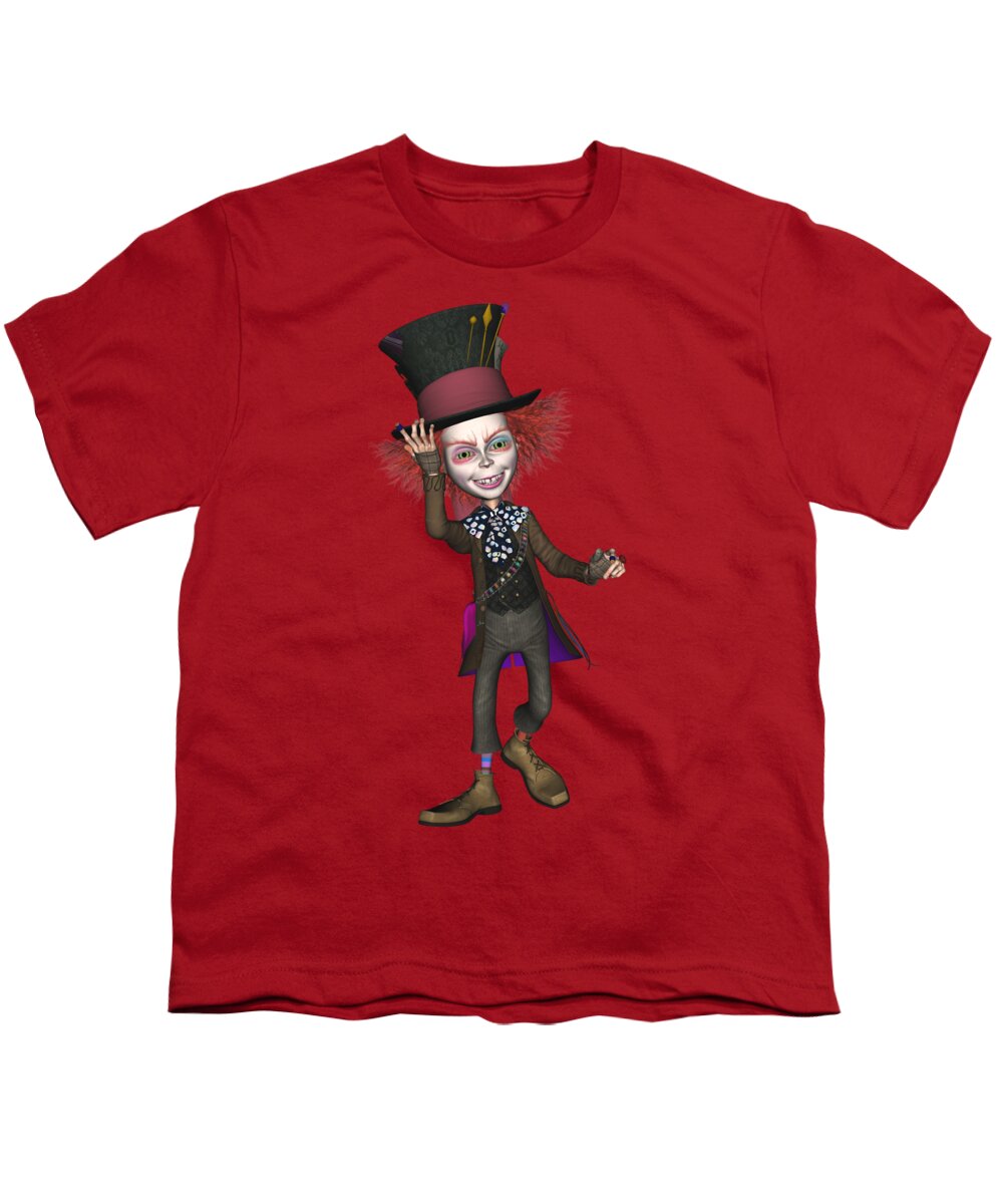 Madd-hatter Youth T-Shirt featuring the mixed media Madd Hatter by Diane K Smith