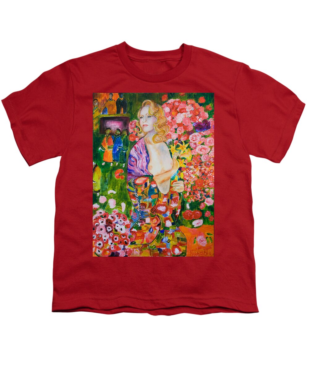Madonna Youth T-Shirt featuring the painting Madonna in Klimt by Nik Helbig