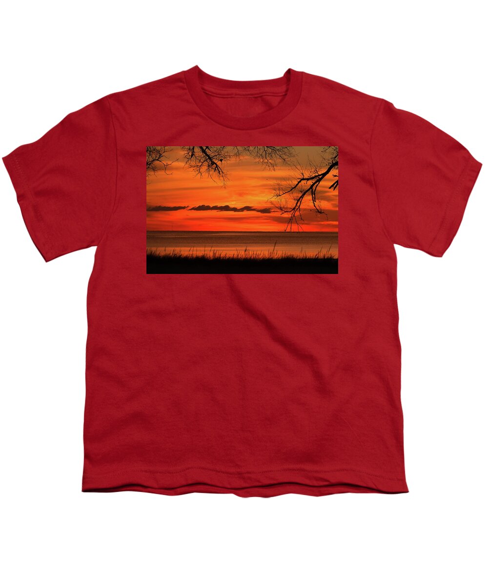 Sunset Landscape Youth T-Shirt featuring the photograph Magical Orange Sunset Sky by Patrice Zinck