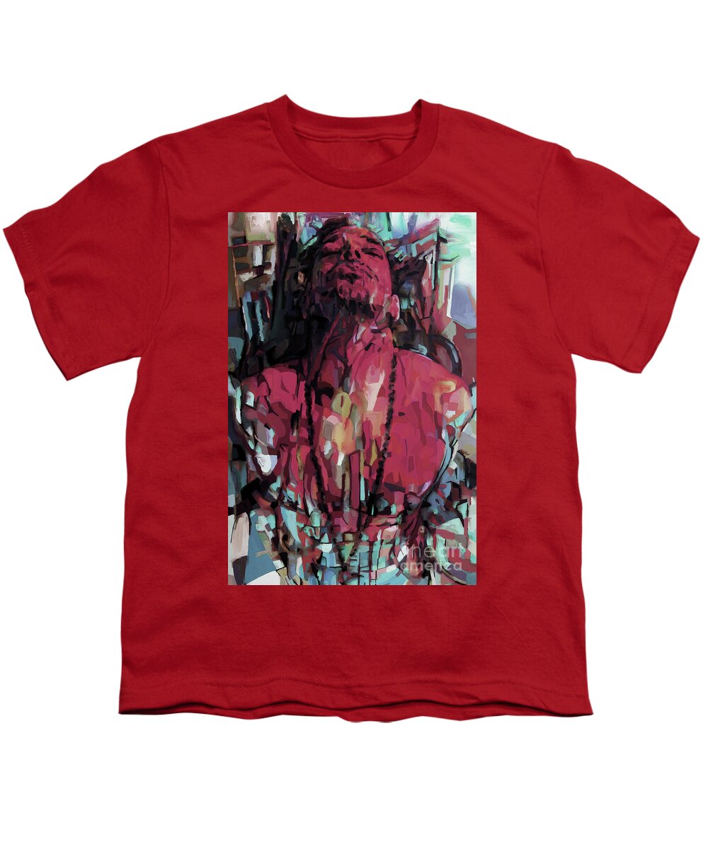 Figurative Youth T-Shirt featuring the painting Man Portrait 01 by Gull G