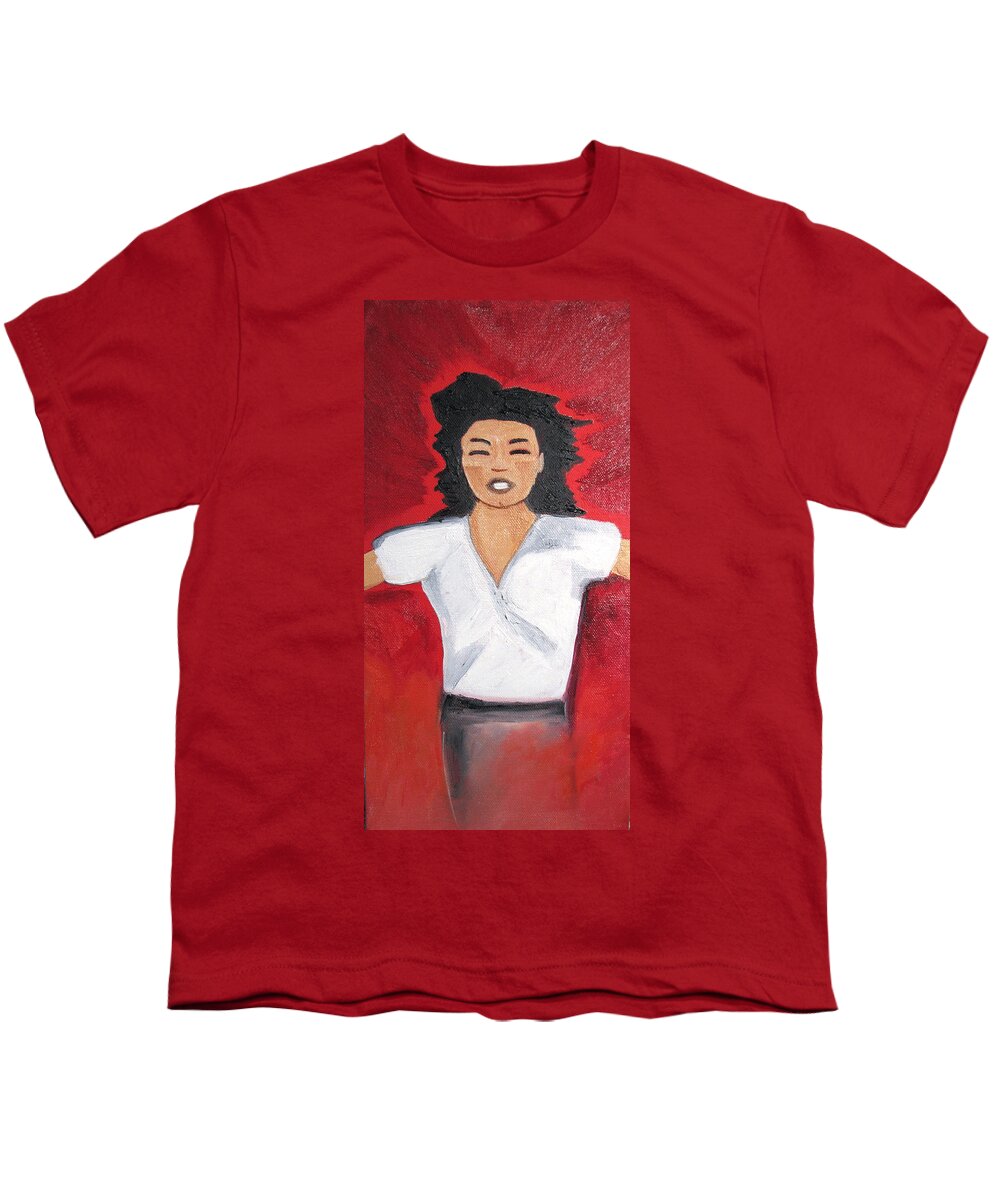 Michael Jackson Youth T-Shirt featuring the painting MJ one of five number five by Patricia Arroyo