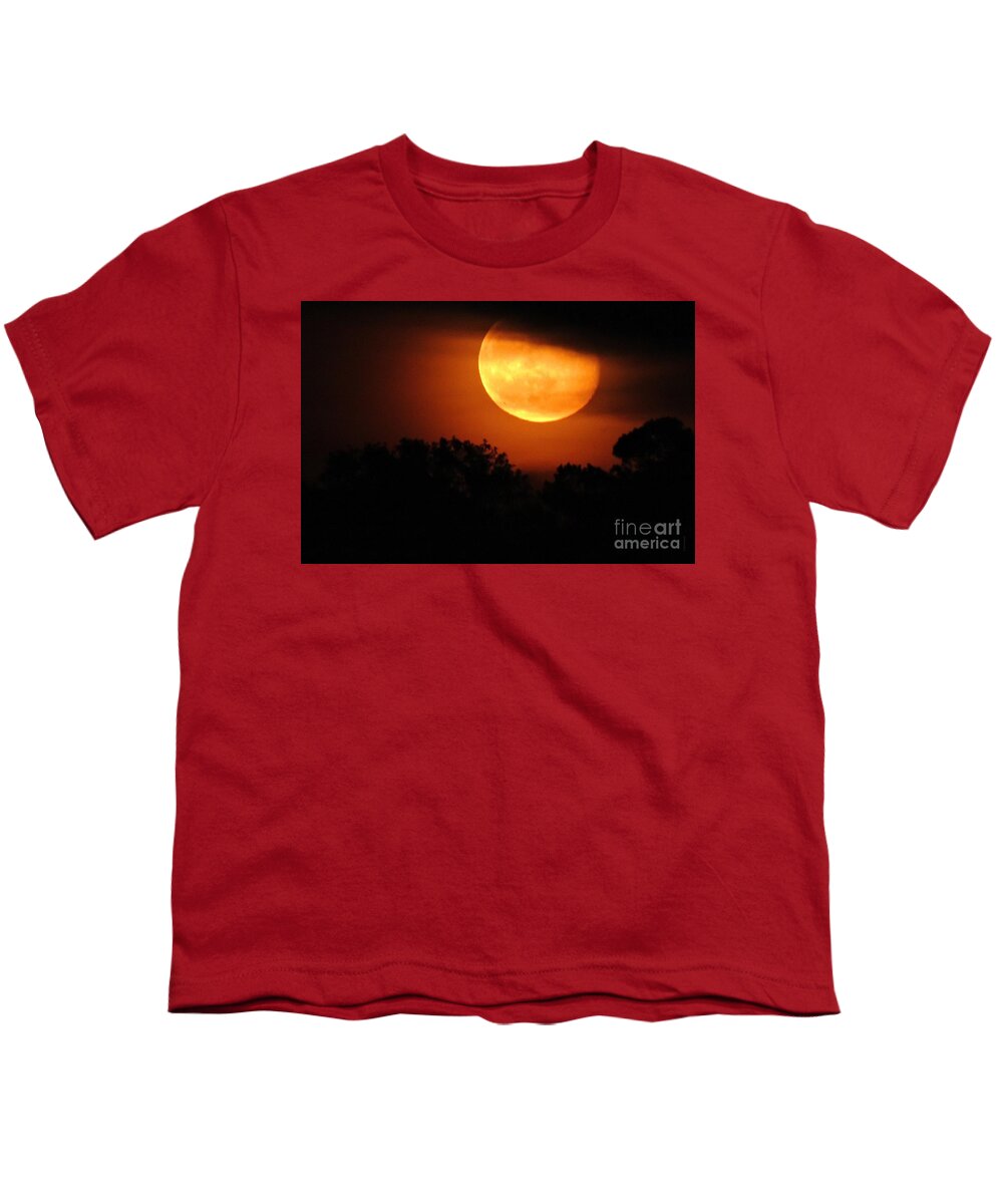 Art Youth T-Shirt featuring the photograph Moon Rise by Shelia Kempf
