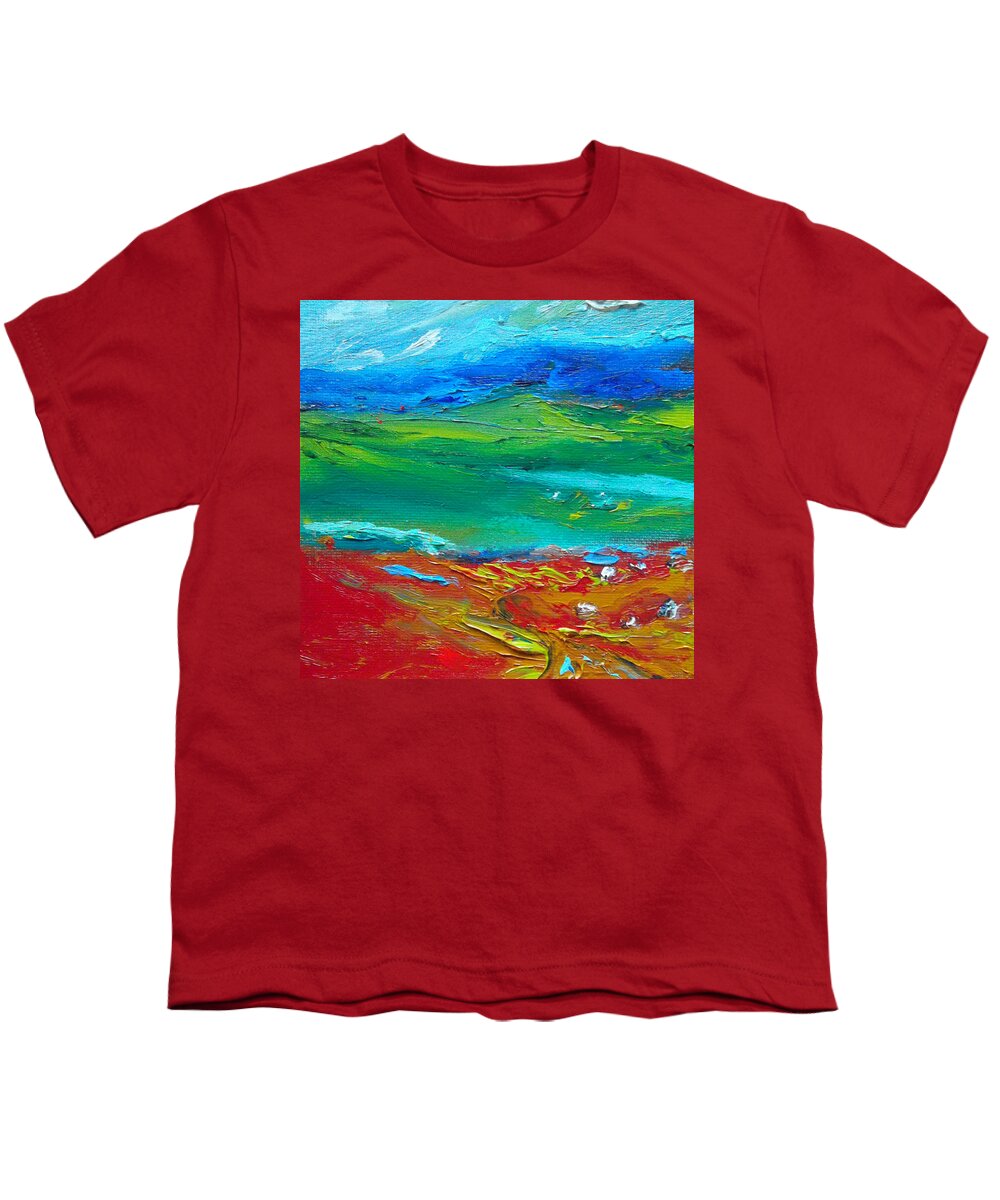 Abstract Youth T-Shirt featuring the painting Mountain View by Susan Esbensen