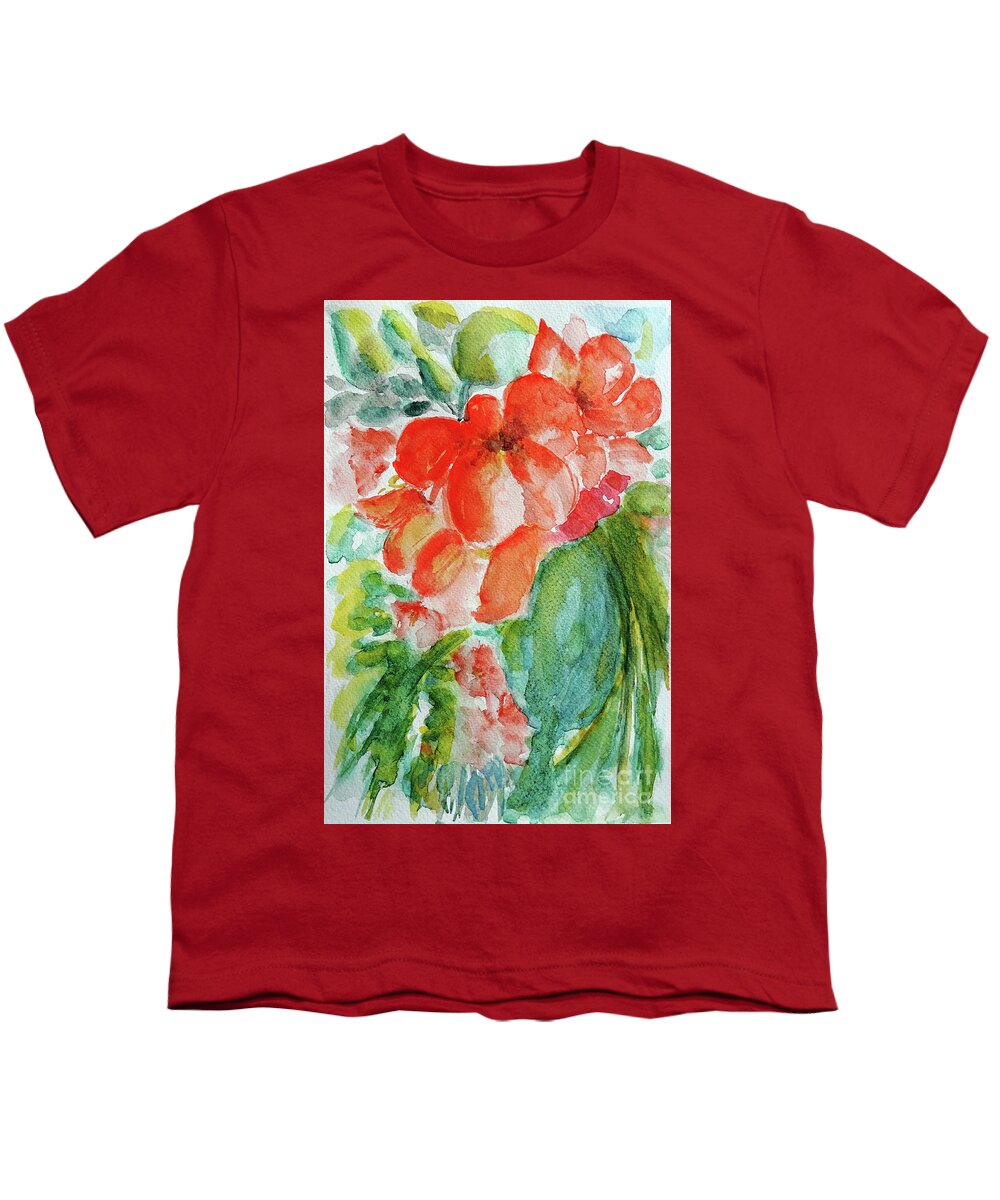 Roses Youth T-Shirt featuring the painting Music Of My Heart by Jasna Dragun