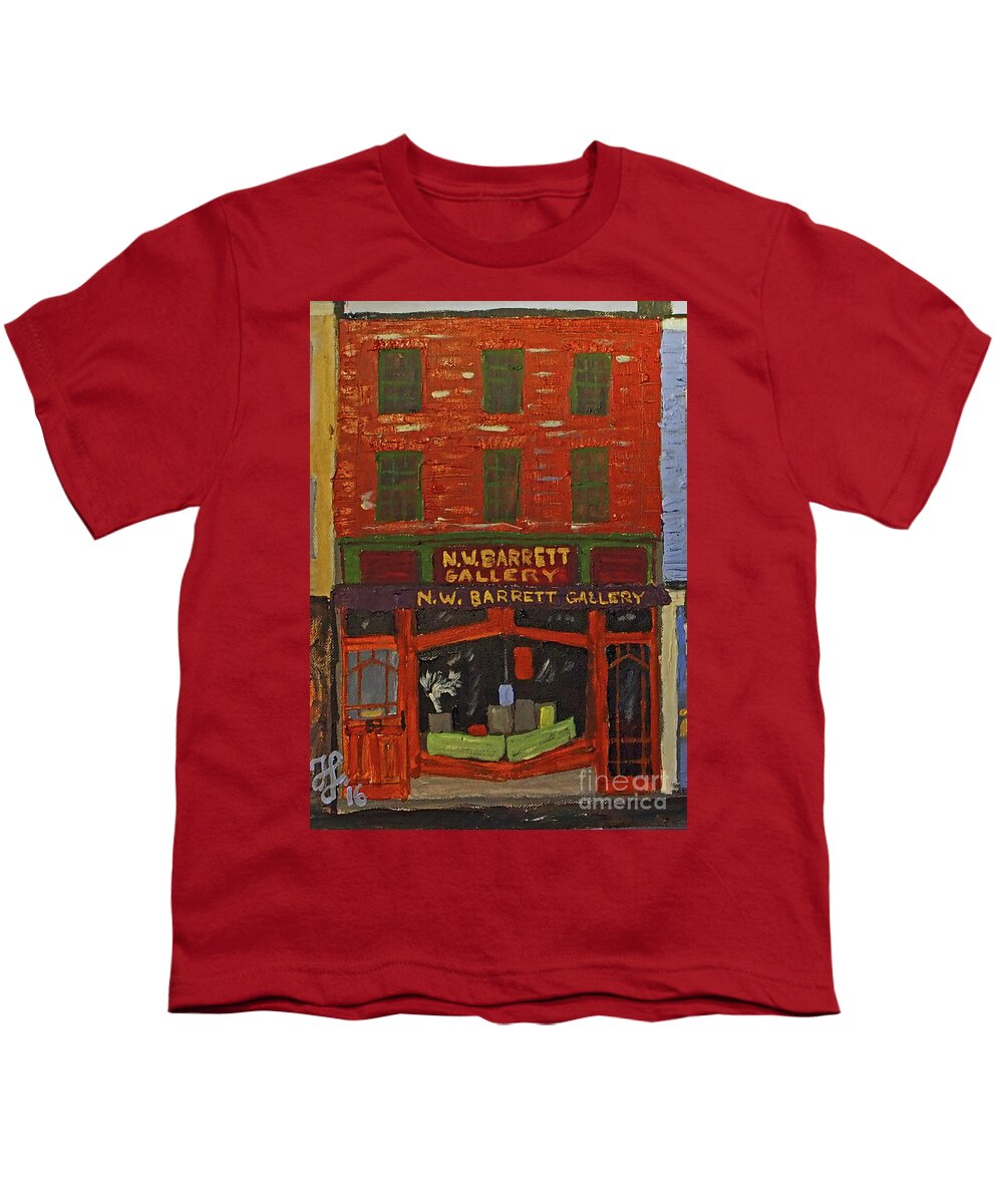 #shopfront #portsmouthnh Youth T-Shirt featuring the painting N.W.Barrett Gallery by Francois Lamothe