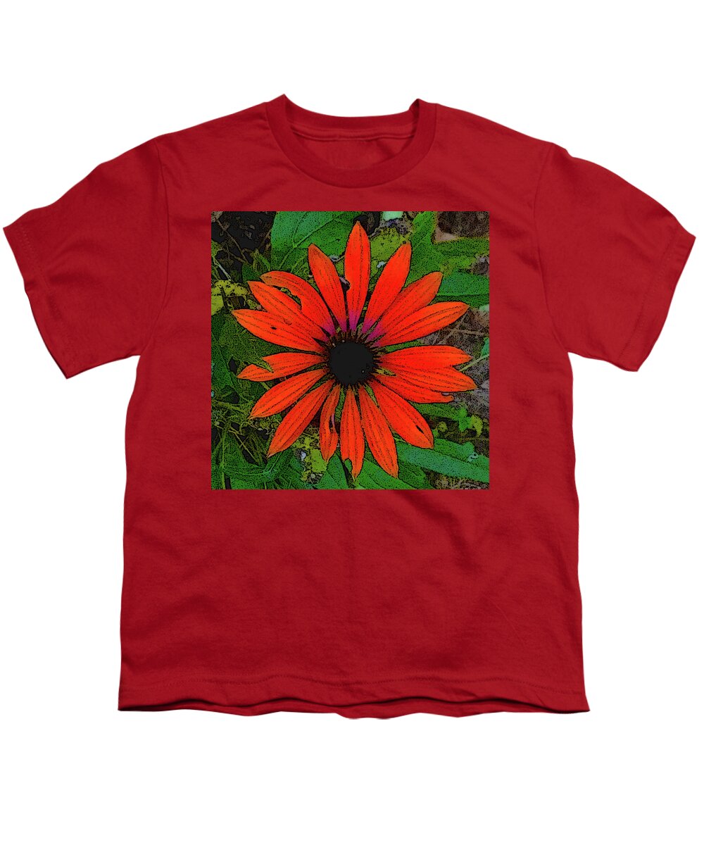 Flower Youth T-Shirt featuring the digital art Orange Daisy by Rod Whyte
