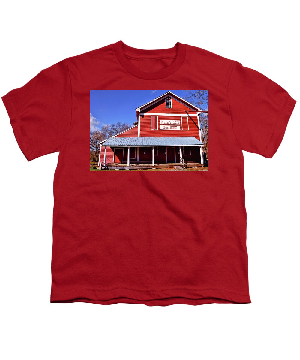 Praters Mill Youth T-Shirt featuring the photograph Praters Mill 003 by George Bostian