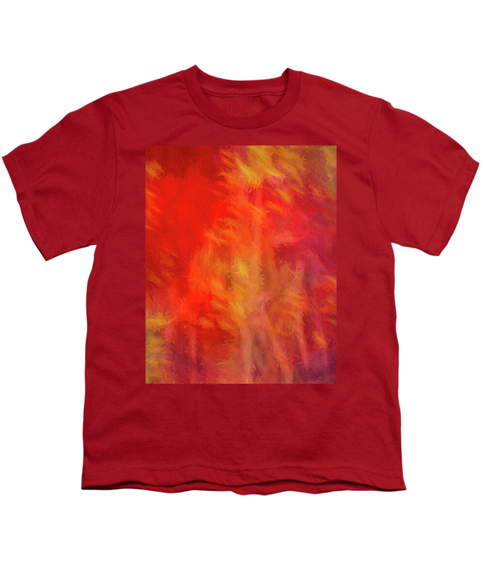 Abstract Youth T-Shirt featuring the digital art Red Abstract by Steve DaPonte
