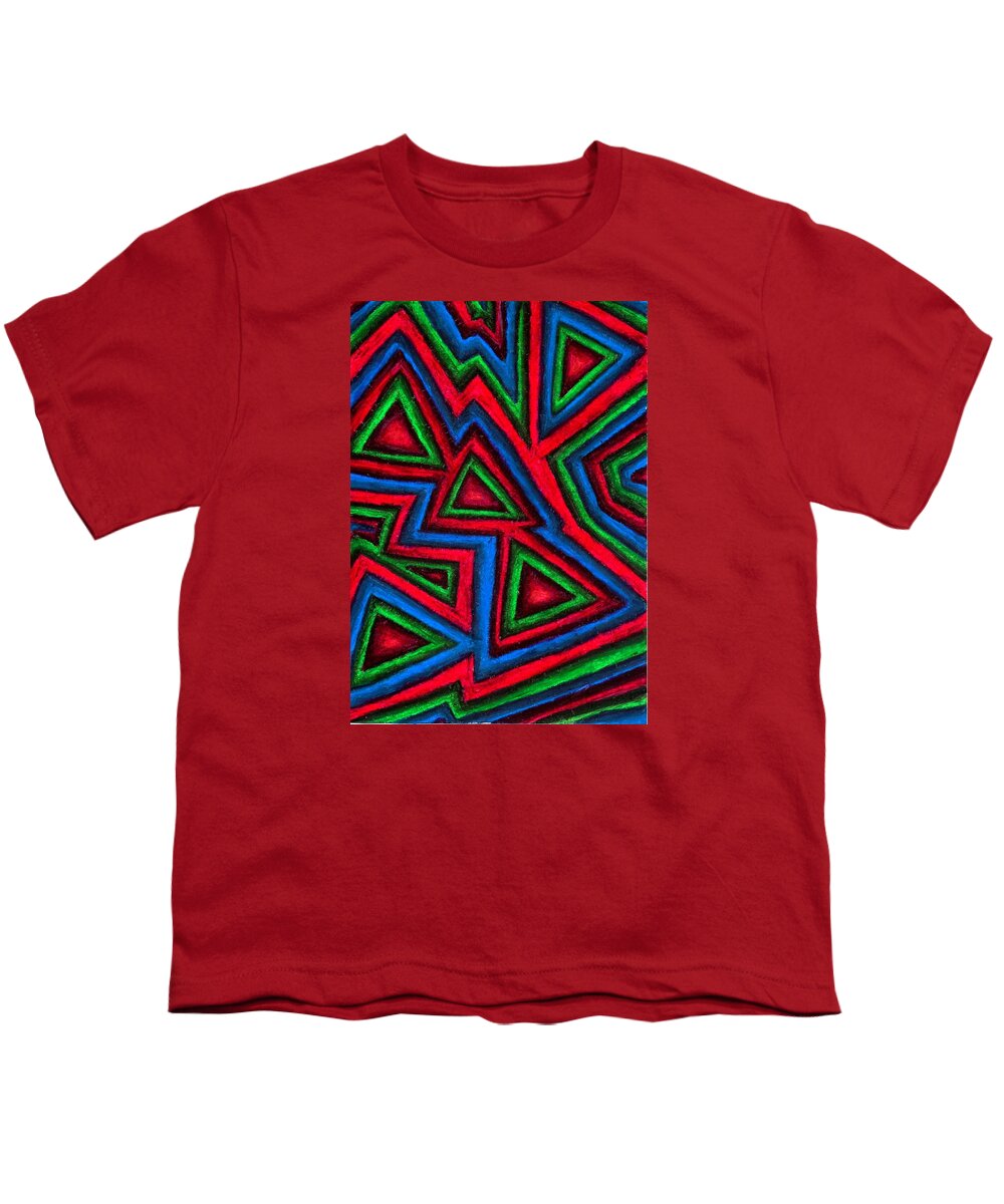 Abstract Youth T-Shirt featuring the digital art RGB Triangles by John Kelly