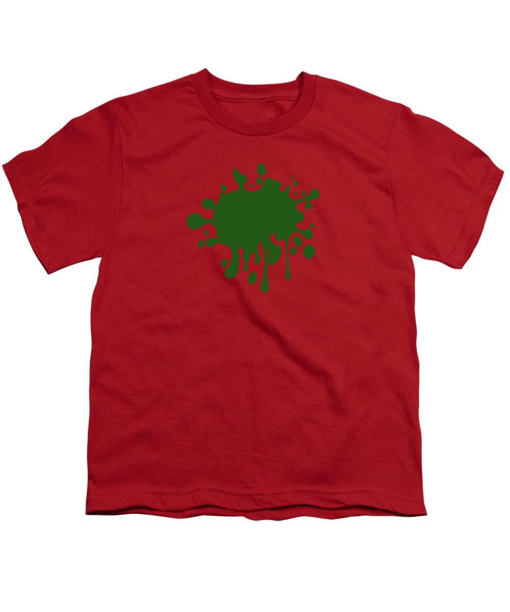 Solid Colors Youth T-Shirt featuring the digital art Solid Forest Green Color by Garaga Designs