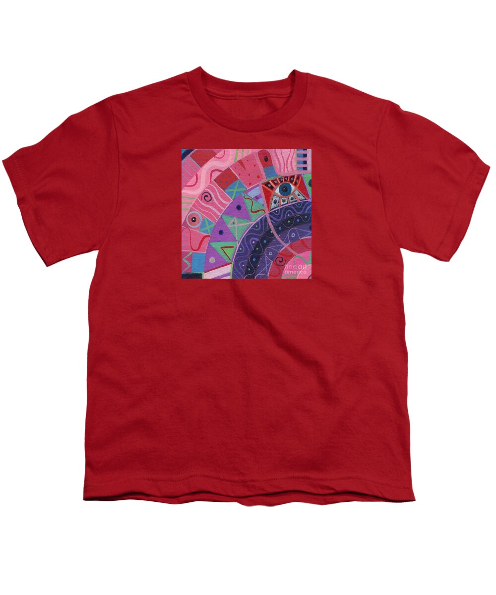 Joy Of Design Youth T-Shirt featuring the painting The Joy of Design X X X V I I by Helena Tiainen