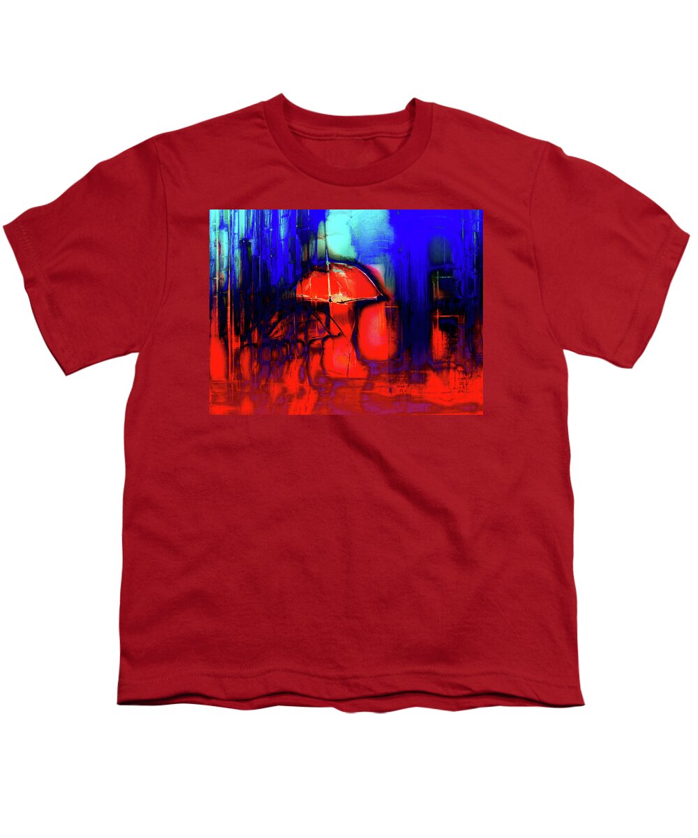 Umbrella Youth T-Shirt featuring the photograph The red umbrella by Gabi Hampe