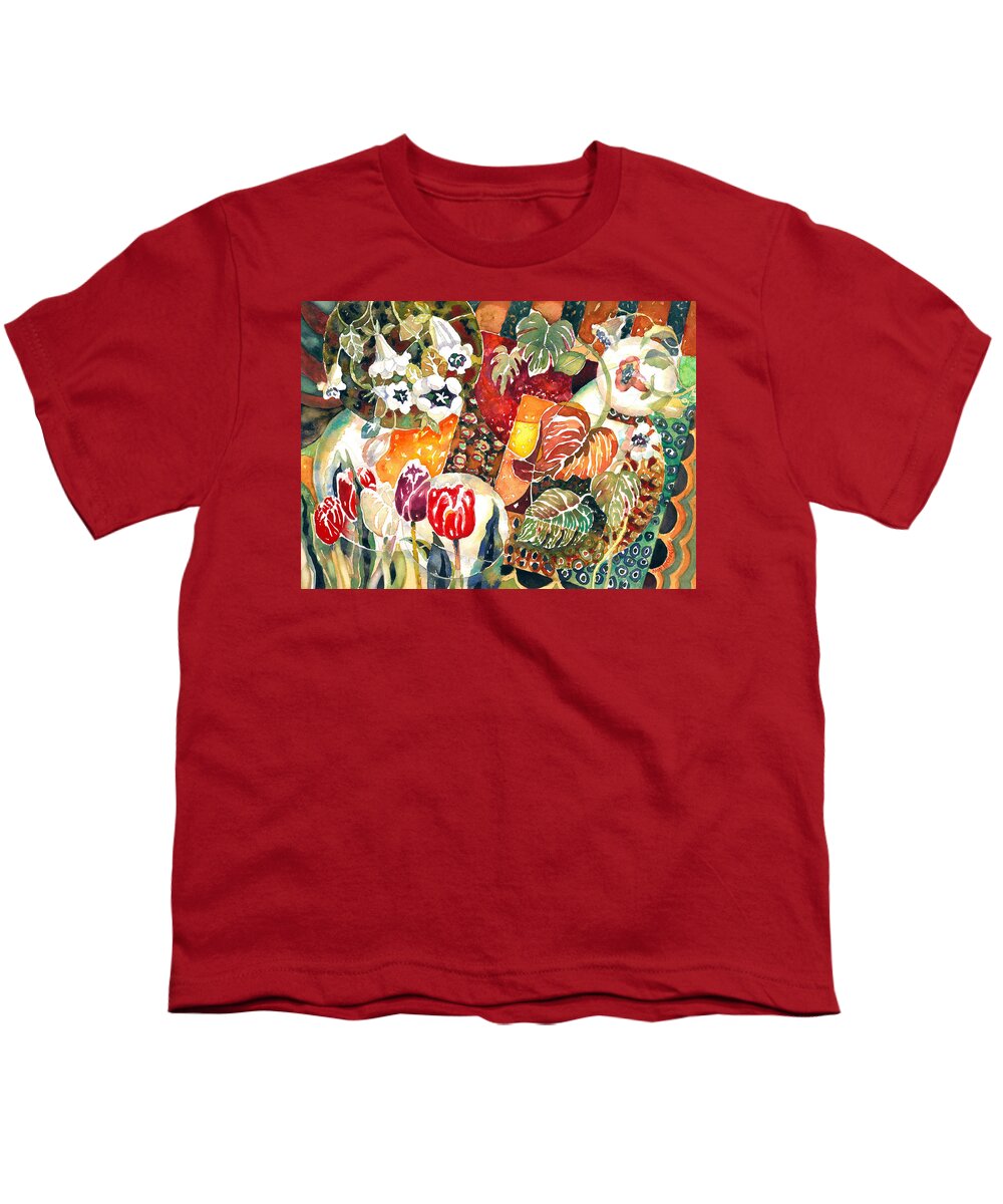 Watercolor Youth T-Shirt featuring the painting Turkish Garden by Ann Nicholson