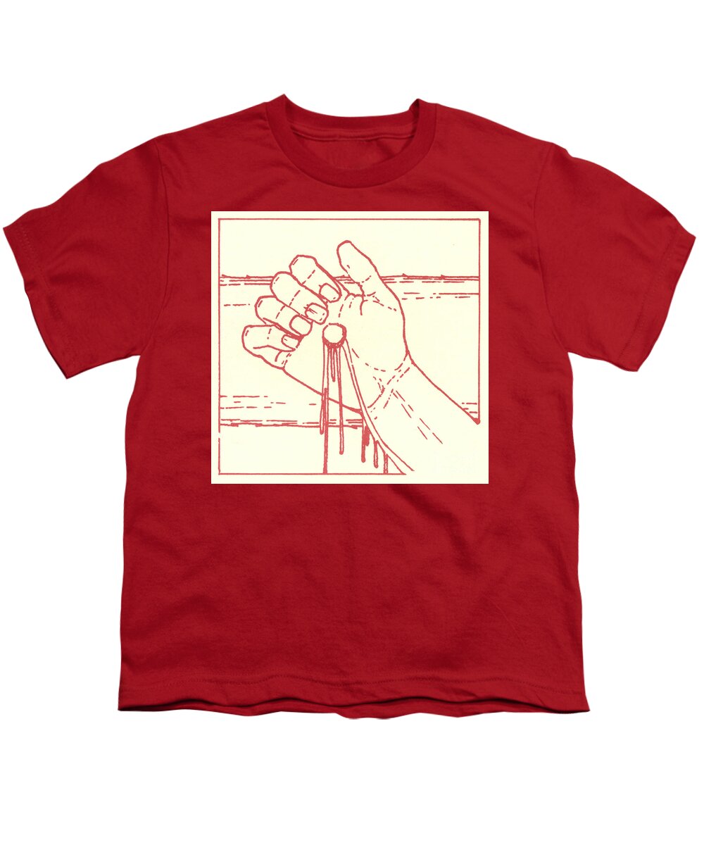  Youth T-Shirt featuring the drawing TWELFTH STATION- Jesus is raised upon the cross and dies by William Hart McNichols
