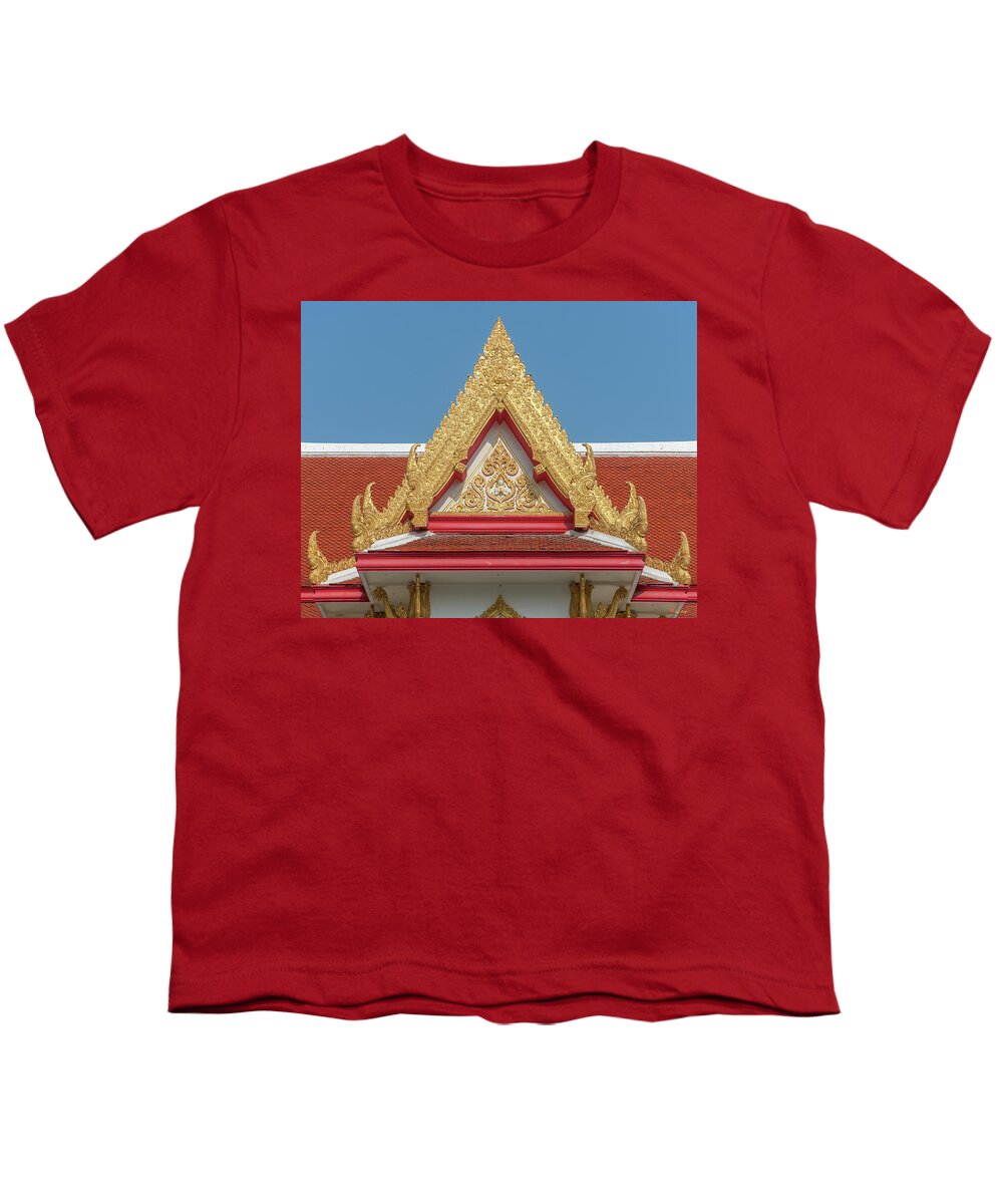 Temple Youth T-Shirt featuring the photograph Wat Photharam Gable DTHNS0088 by Gerry Gantt
