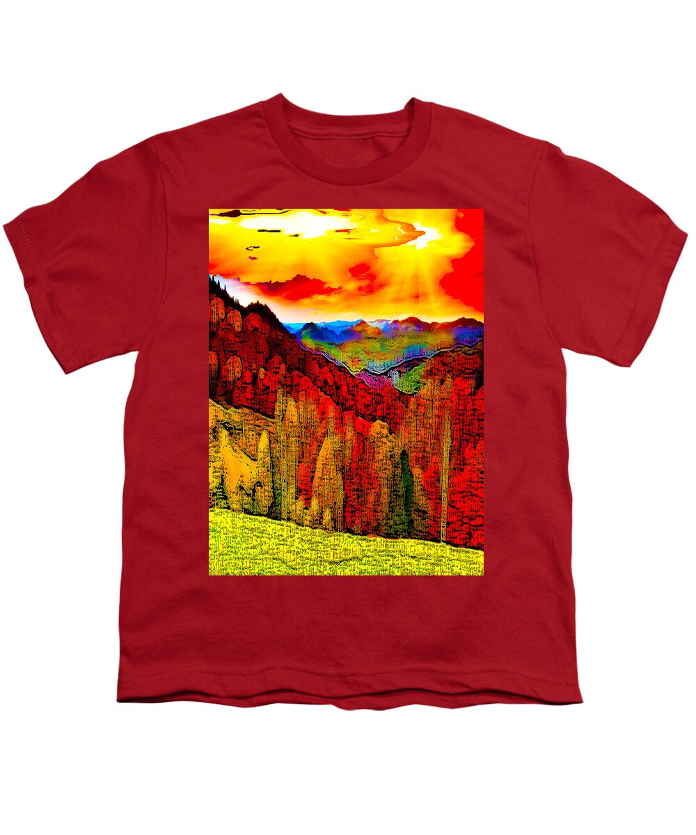 Abstract Landscape Youth T-Shirt featuring the digital art Abstract Scenic 3a by Bruce IORIO