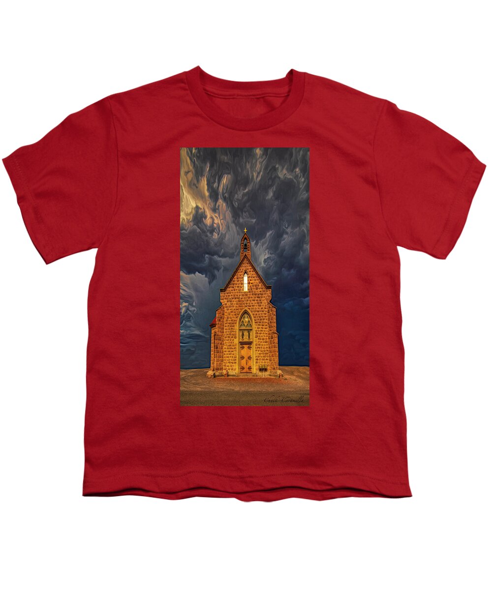 Art Youth T-Shirt featuring the photograph Church ... by Chuck Caramella