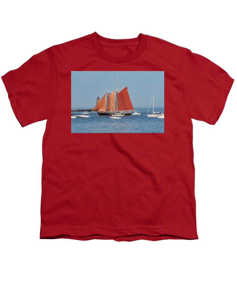 Boats Youth T-Shirt featuring the photograph Great Island Common in NHew Castle, NH by Bob Doucette