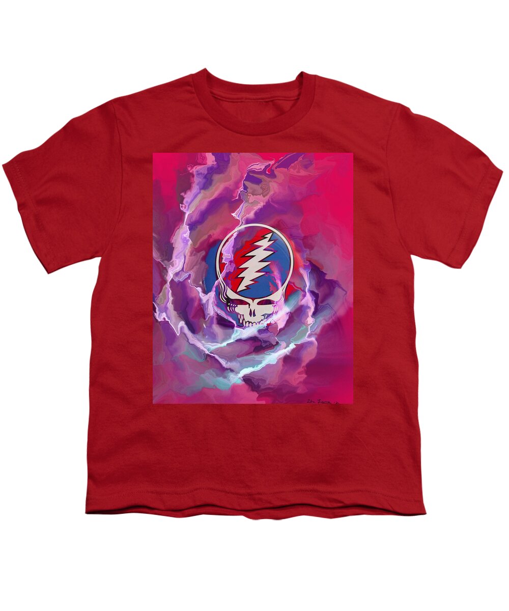 Grateful Dead Youth T-Shirt featuring the digital art Greatful Rose by David Lane