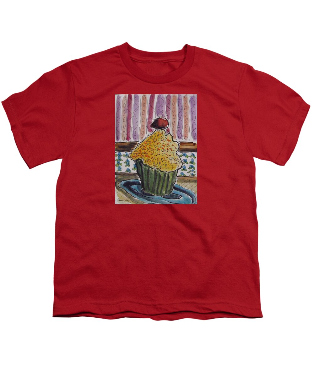 Food Youth T-Shirt featuring the painting NEW offering, Peach by John Williams