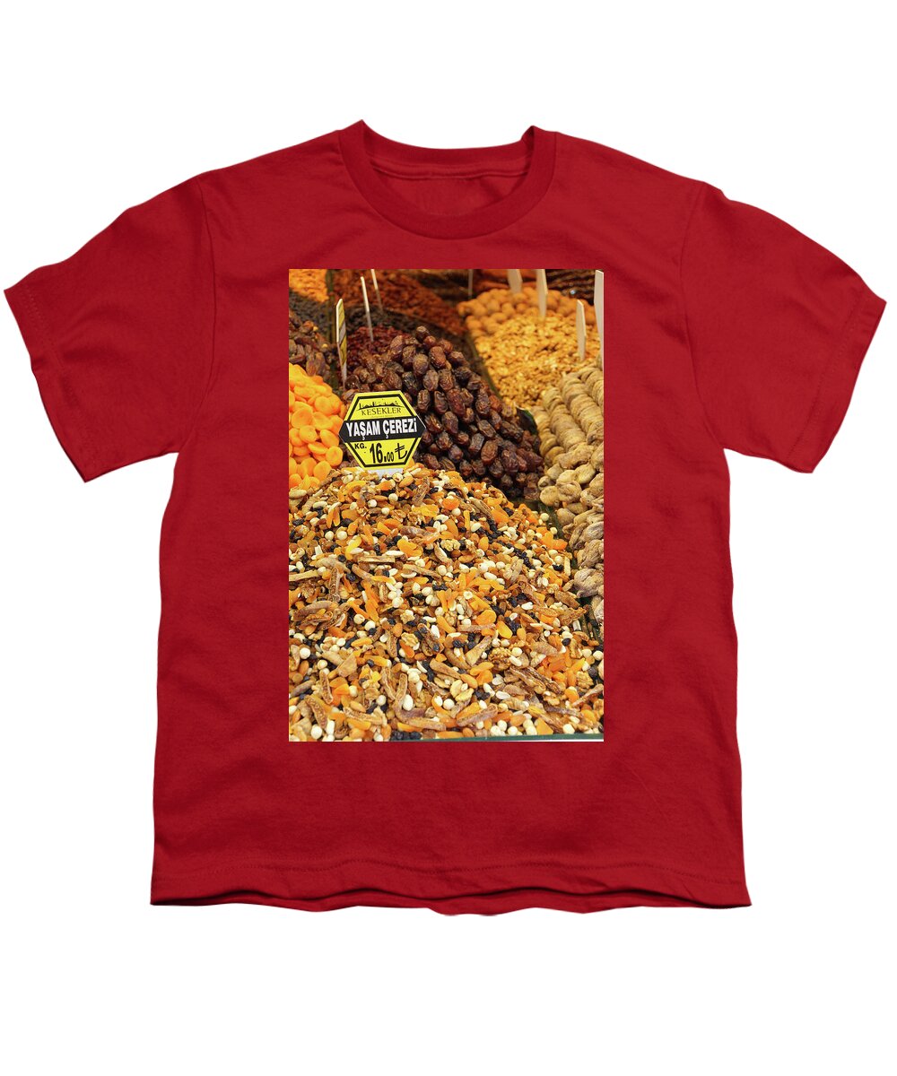 Istanbul Youth T-Shirt featuring the photograph Nuts and other snacks by Steve Estvanik