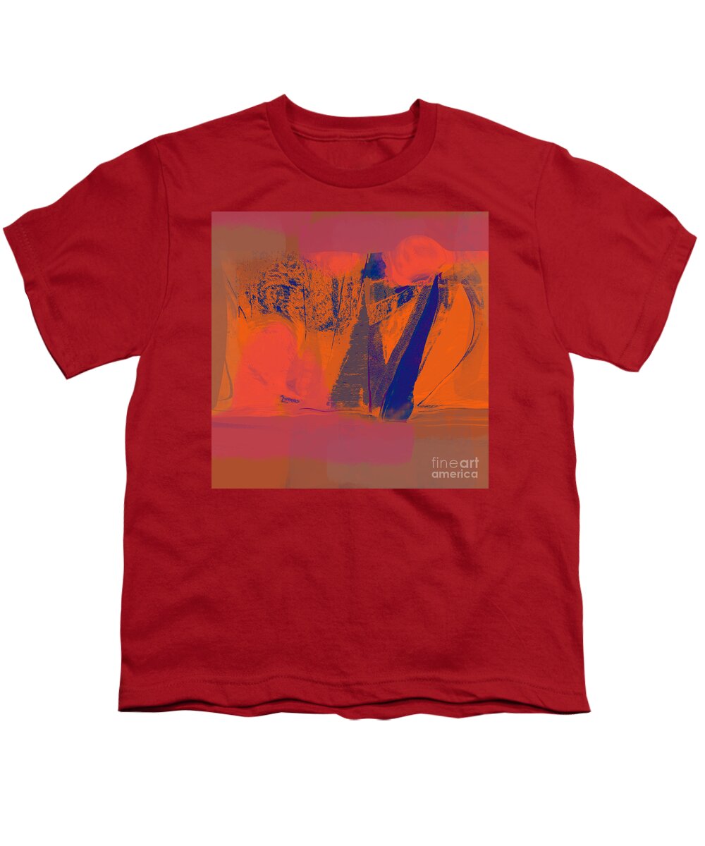 Square Youth T-Shirt featuring the mixed media Sailing with Pythagoras No. 5 by Zsanan Studio