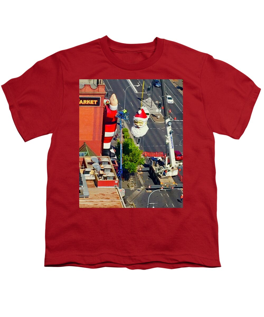 Santa Youth T-Shirt featuring the photograph Santa's Got a Brand New Head by Debra Grace Addison