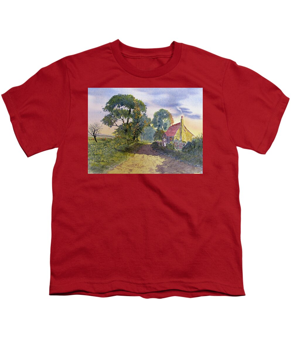 Watercolour Youth T-Shirt featuring the painting Standing in the Shadows by Glenn Marshall