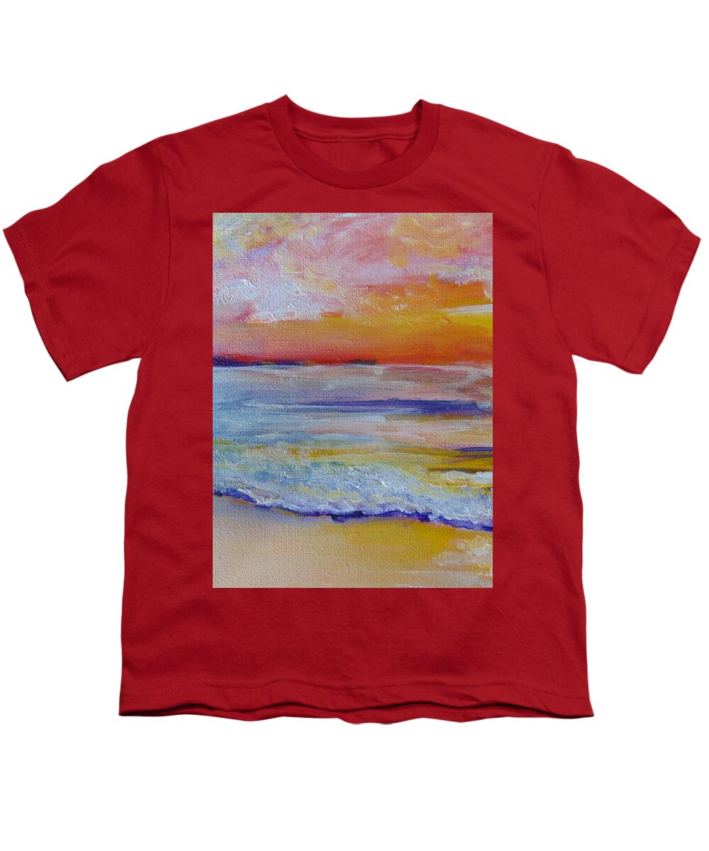 Gulf Of Mexico Youth T-Shirt featuring the painting Sunset on the Gulf by Saundra Johnson