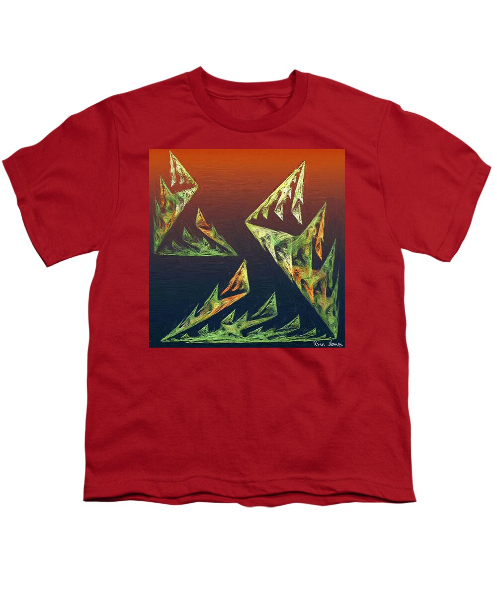  Youth T-Shirt featuring the digital art The Dying Mountain Pines by Rein Nomm