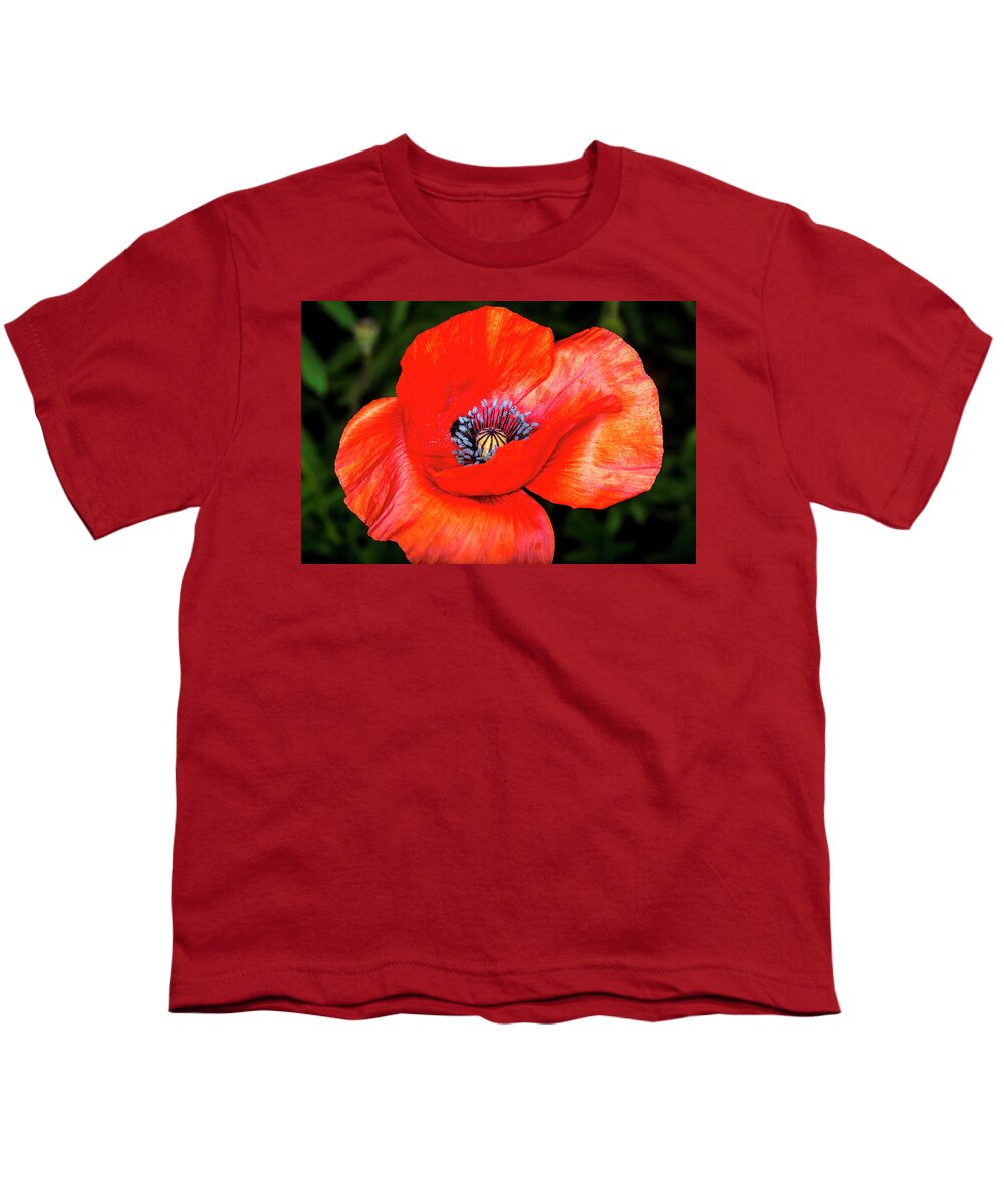 Nature Youth T-Shirt featuring the photograph The Strength of the Poppy Flower by David Morefield