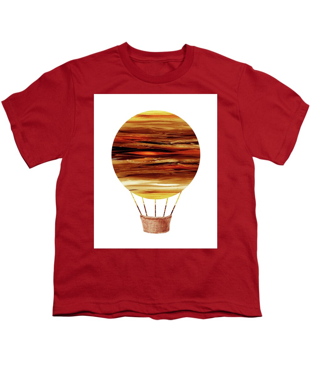 Watercolor Youth T-Shirt featuring the painting Watercolor Silhouette Hot Air Balloon XV by Irina Sztukowski