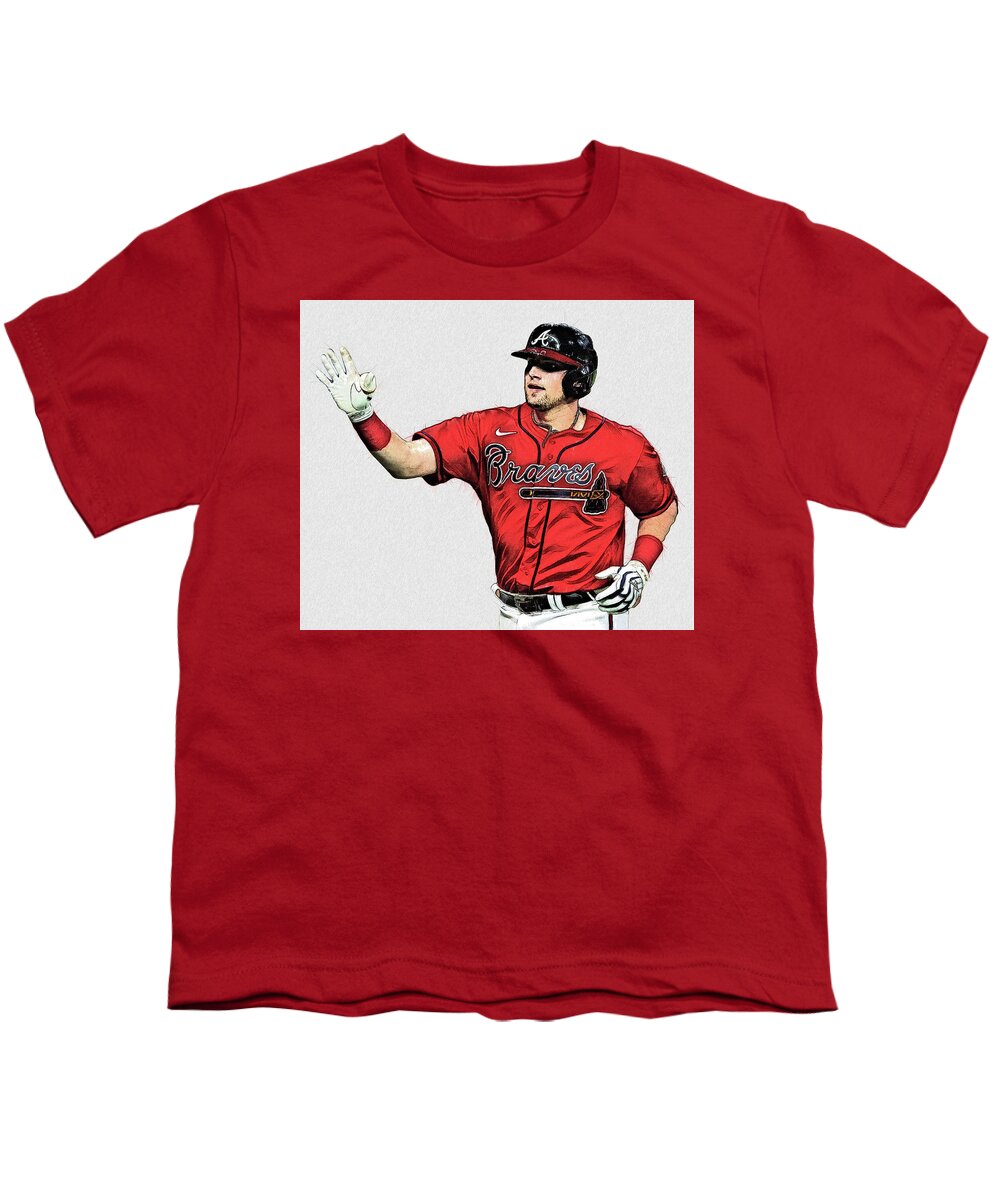 Austin Riley - 3B - Atlanta Braves Youth T-Shirt by Bob Smerecki - Pixels