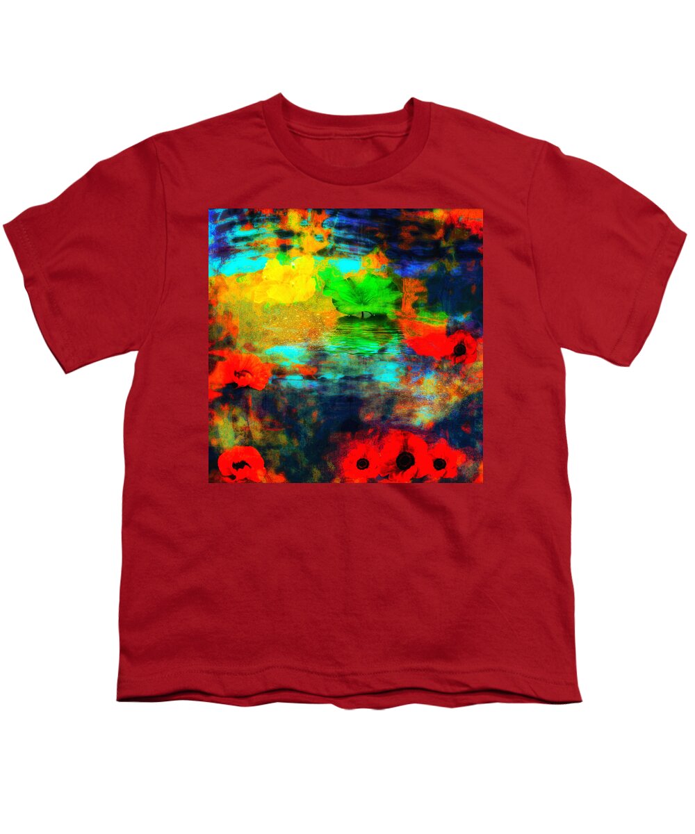 Abstract Art Youth T-Shirt featuring the mixed media Dreaming by Canessa Thomas