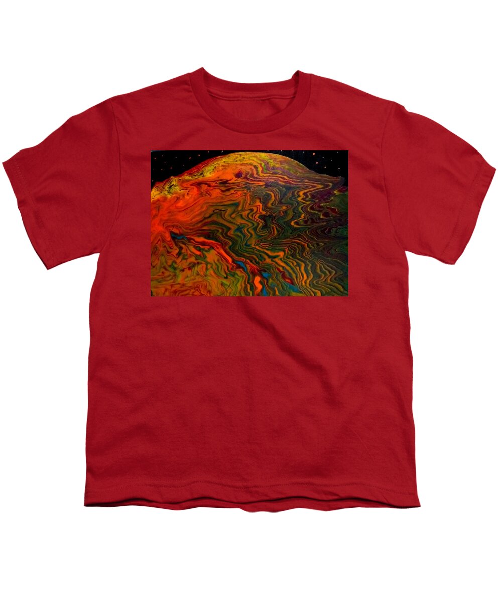 Glow Youth T-Shirt featuring the painting Electric Sunset by Anna Adams