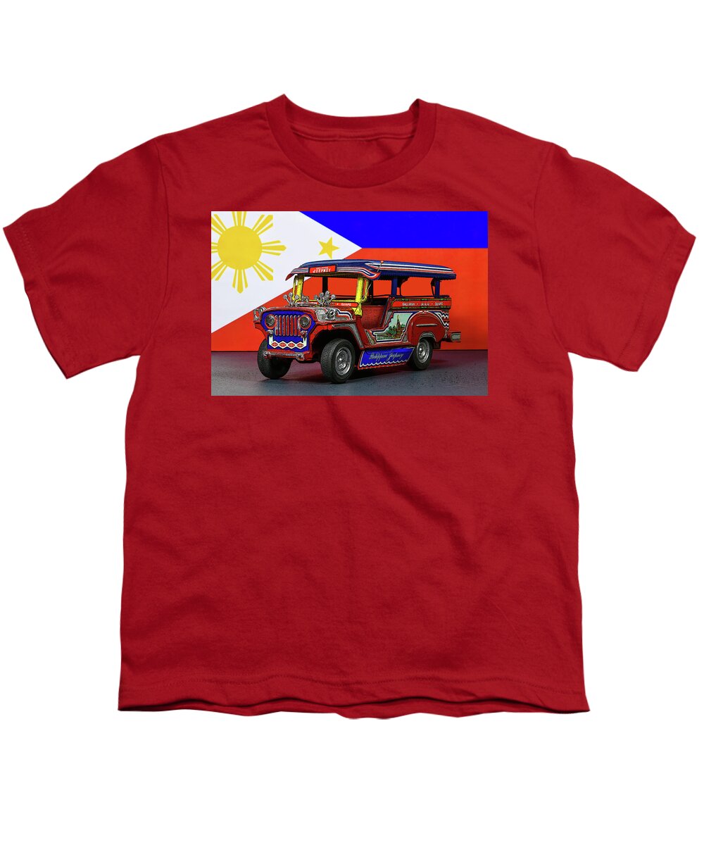 Jeepney Youth T-Shirt featuring the photograph Filipino Jeepney by Anthony Sacco