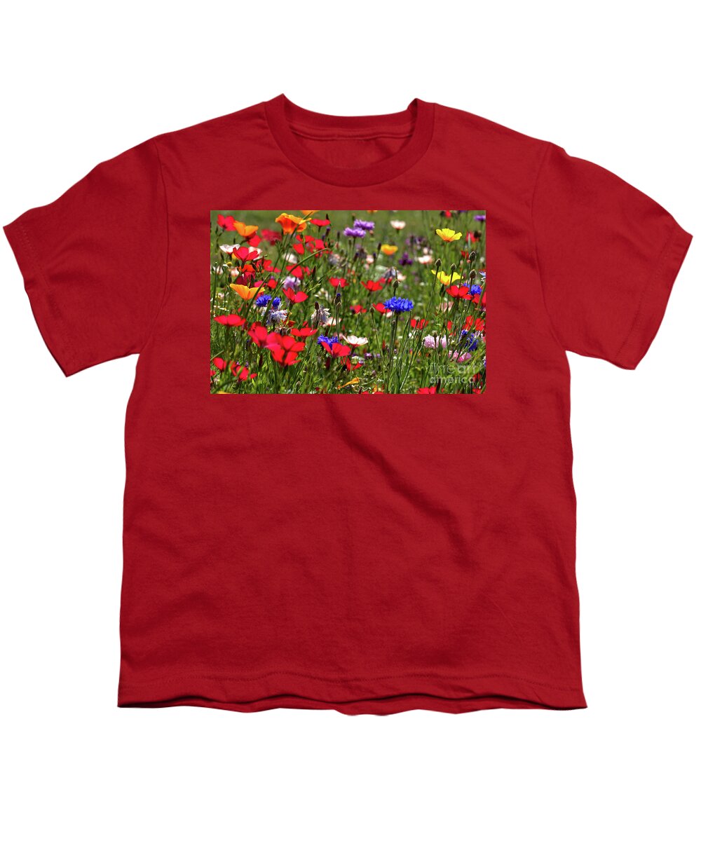Flower Youth T-Shirt featuring the photograph Flax Summer Meadow by Stephen Melia