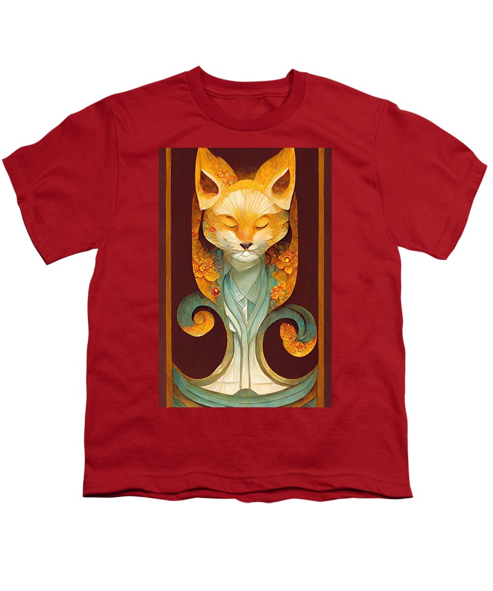 Fox Youth T-Shirt featuring the digital art Fox Dreams by Nickleen Mosher