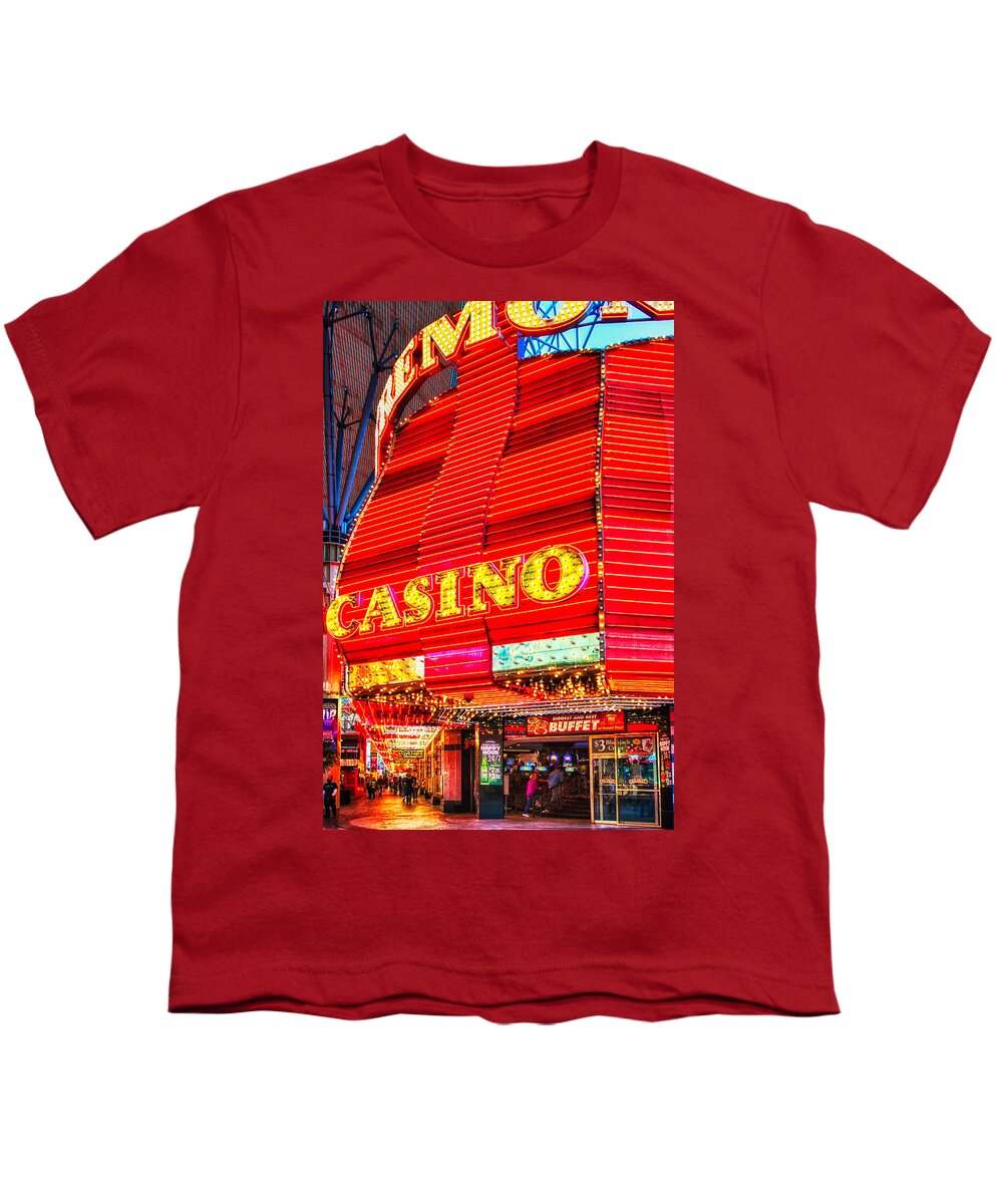 Fremont Casino Youth T-Shirt featuring the digital art Fremont Casino, Las Vegas by Tatiana Travelways