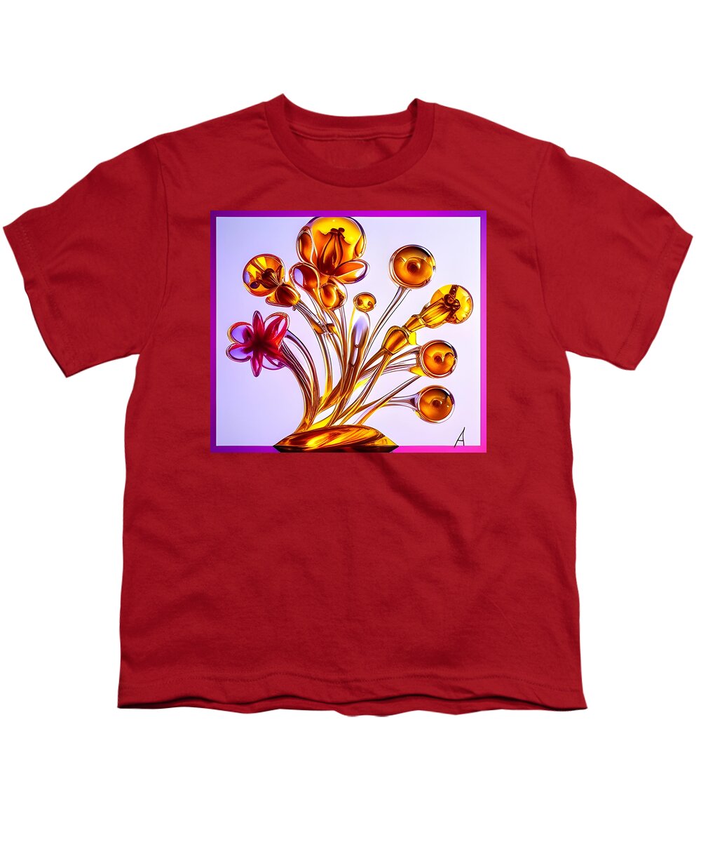 Digital Youth T-Shirt featuring the digital art Golden Glass by Beverly Read