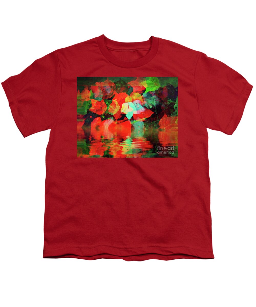 Fall Youth T-Shirt featuring the painting Leaf Glow a by Jeanette French