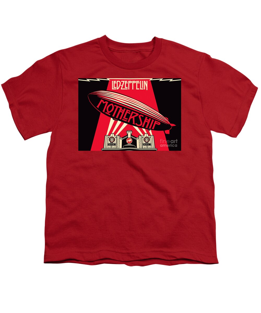 Led Zeppelin Youth T-Shirt featuring the photograph Led Zeppelin Mothership by Action